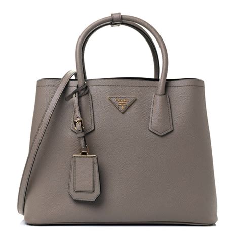 prada saffiano 25 argilla|PRADA Saffiano Cuir Medium Double Bag Argilla .